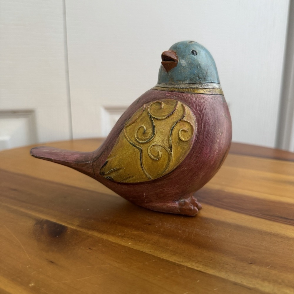 Multicolor Resin Bird Accent Decor Boho Spring Granny Cottage Farmhouse